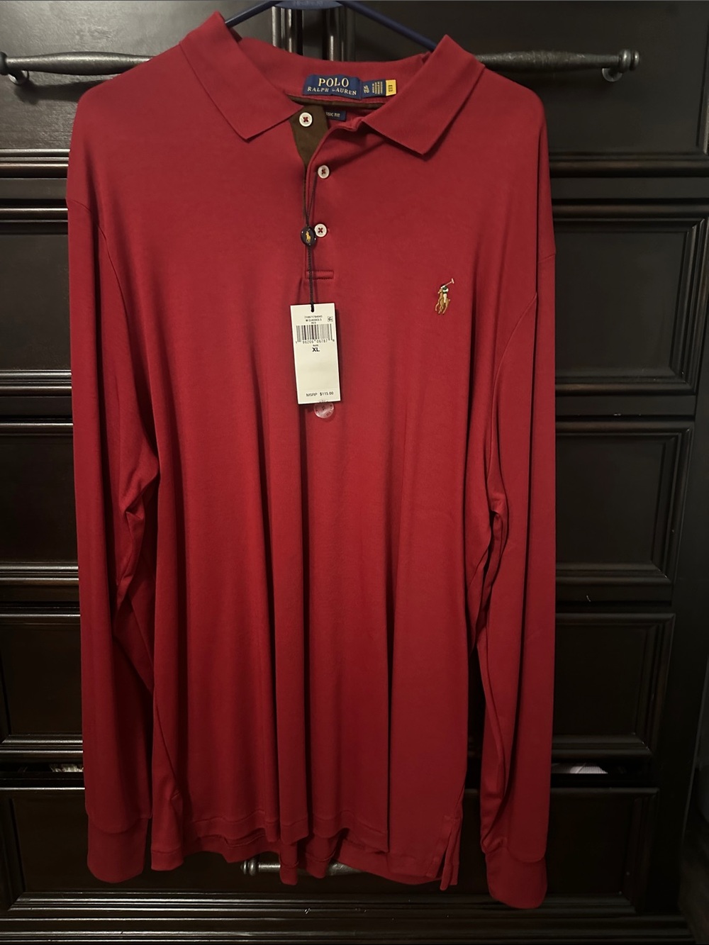 NWT Polo Ralph Lauren Men's Long-Sleeve Polo - Deep Red